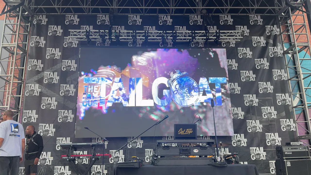 Ravens TailGOAT stage running custom visuals during a live set