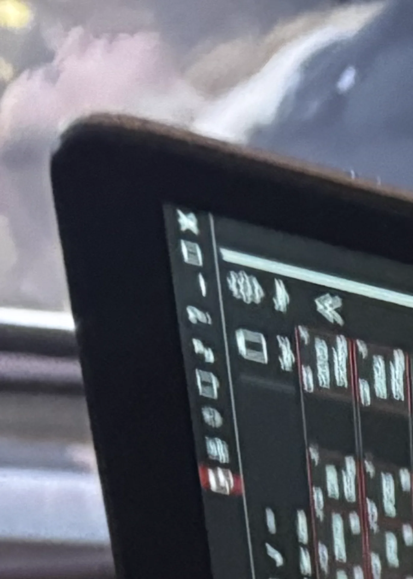 Close view of a tablet running the show's control interface